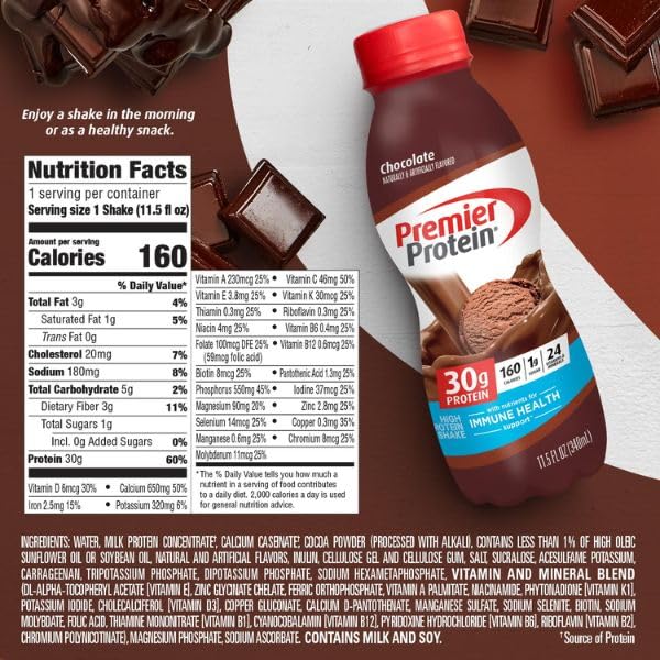 12-Pack Premier Protein Shake: 30g Protein, 1g Sugar